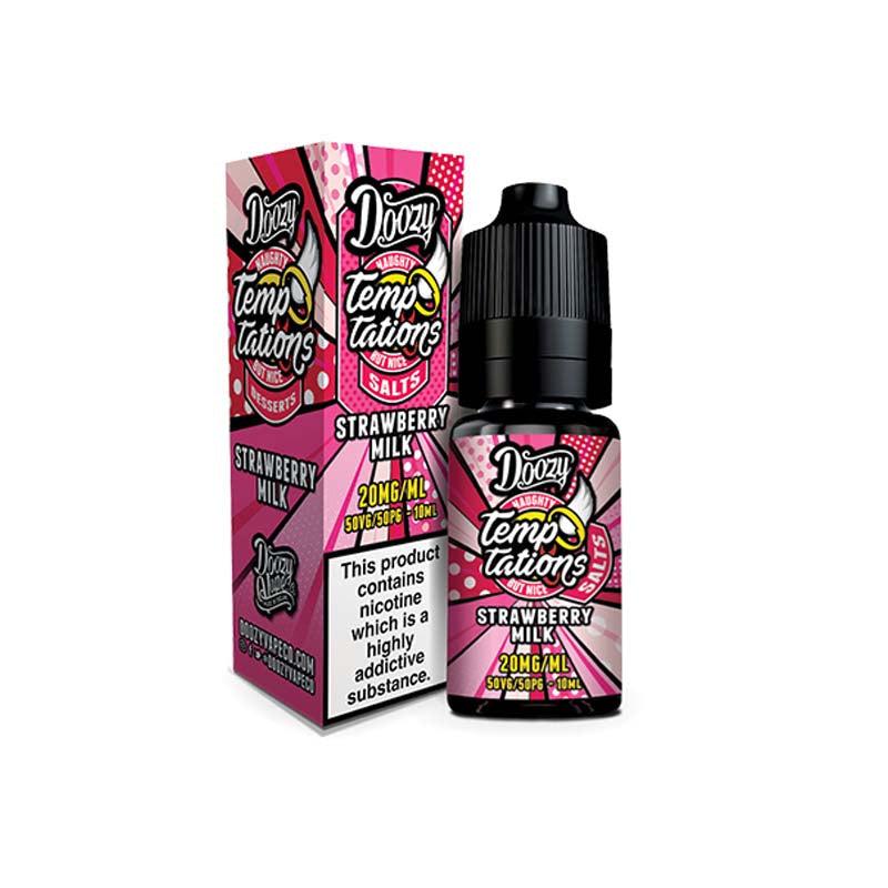 Doozy Temptations Strawberry Milk Nic Salt - 10mg 10ml Nic Salt Doozy Vape Co