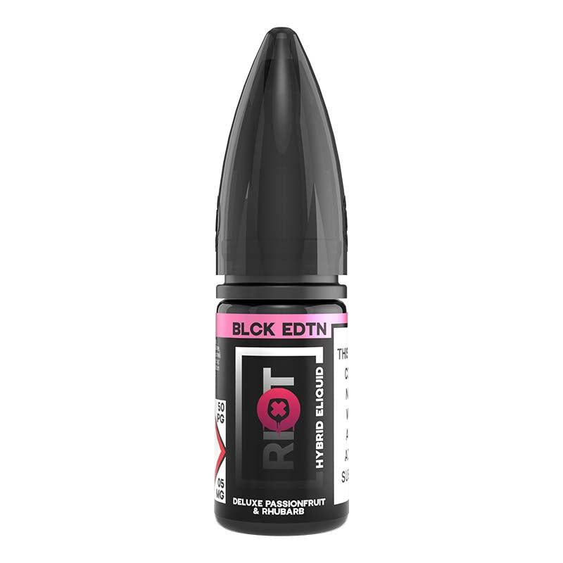 Riot Squad Deluxe Passionfruit & Rhubarb BLCK Edition Hybrid Salt - 10mg 10ml Nic Salt Riot E Liquid
