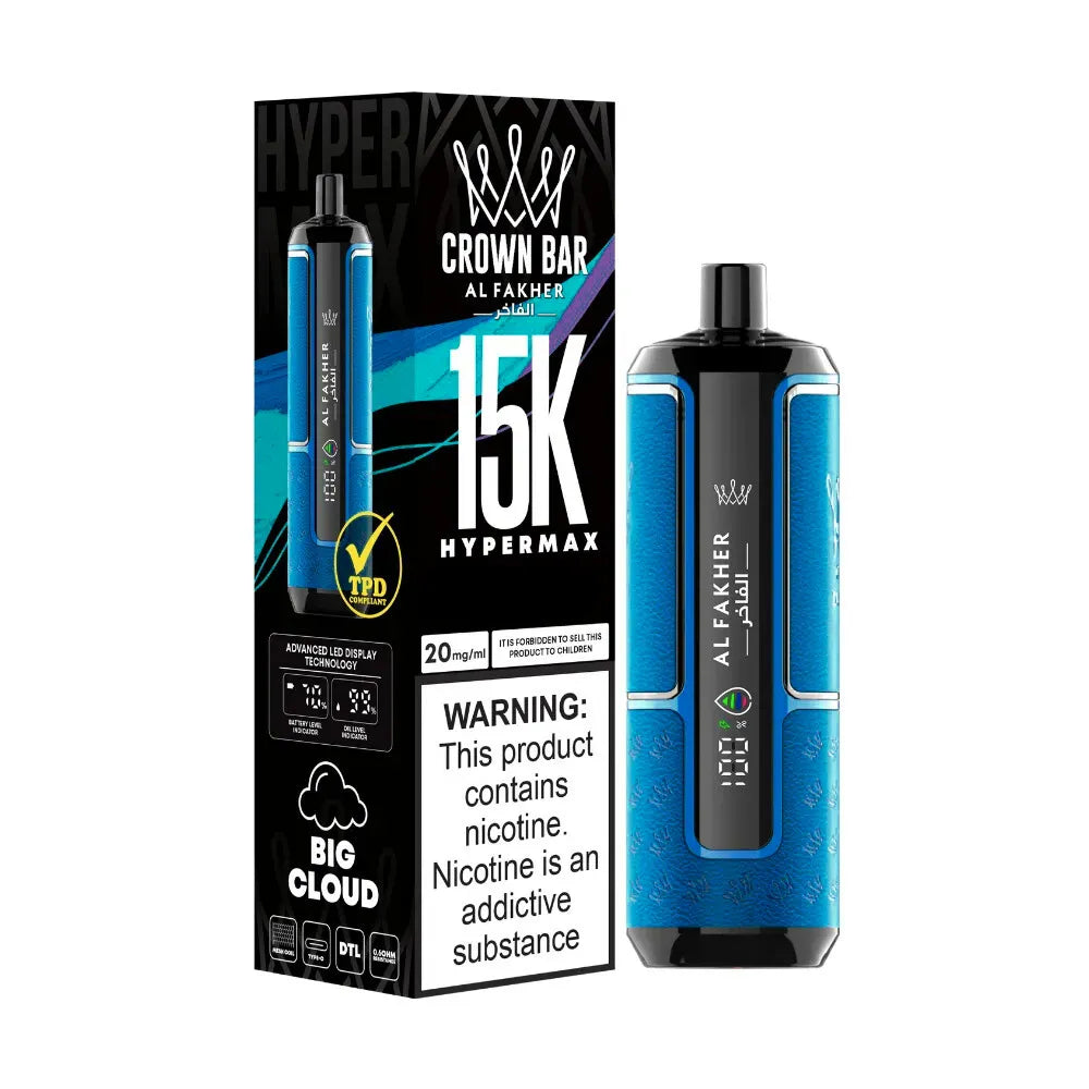 Al Fakher Crown Bar Hypermax 15k Puffs Disposable Vape Pod - Spearmint Disposable Vape Pod Al Fakher