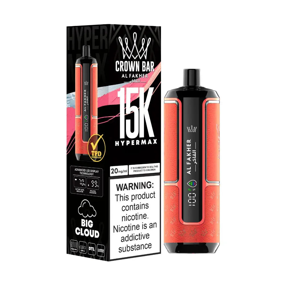 Al Fakher Crown Bar Hypermax 15k Puffs Disposable Vape Pod - Watermelon Lime Disposable Vape Pod Al Fakher