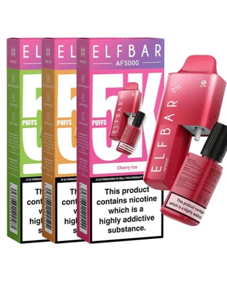 Elf Bar AF5000 Disposable Vapes Box Of 5 - Triple Mango Bulk Buy Vapes Elf Bar   