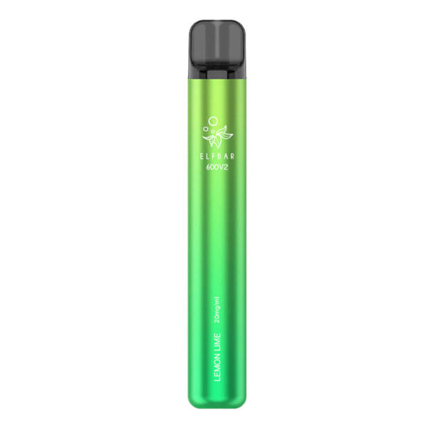 ELF BAR 600 V2 Disposable Vapes box of 10 - Lemon Lime Disposable Elf Bar   