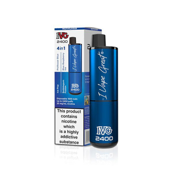 IVG 2400 Disposable Vapes Bulk Box Of 5 Disposable IVG Blue Edition  