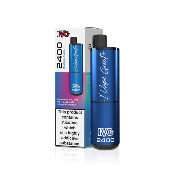 IVG 2400 Disposable Vapes Bulk Box Of 5 - Blueberry Fusion Disposable IVG   