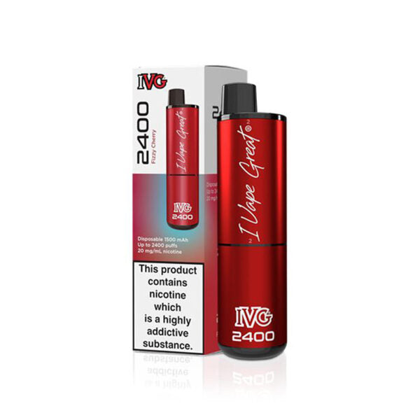 IVG 2400 Disposable Vapes Bulk Box Of 5 - Fizzy Cherry Disposable IVG   