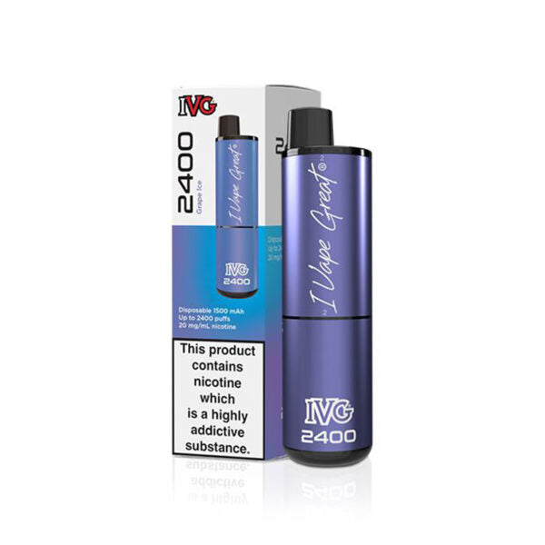 IVG 2400 Disposable Vapes Disposable IVG Grape Ice  