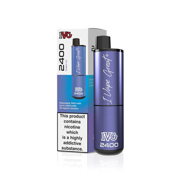 IVG 2400 Disposable Vapes - Grape Ice Disposable IVG   