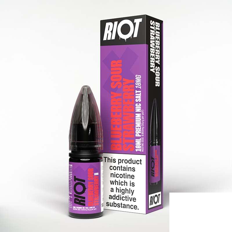 Riot X 10mg Nic Salt - Blueberry Sour Strawberry 10mg 10ml Nic Salt Riot E Liquid