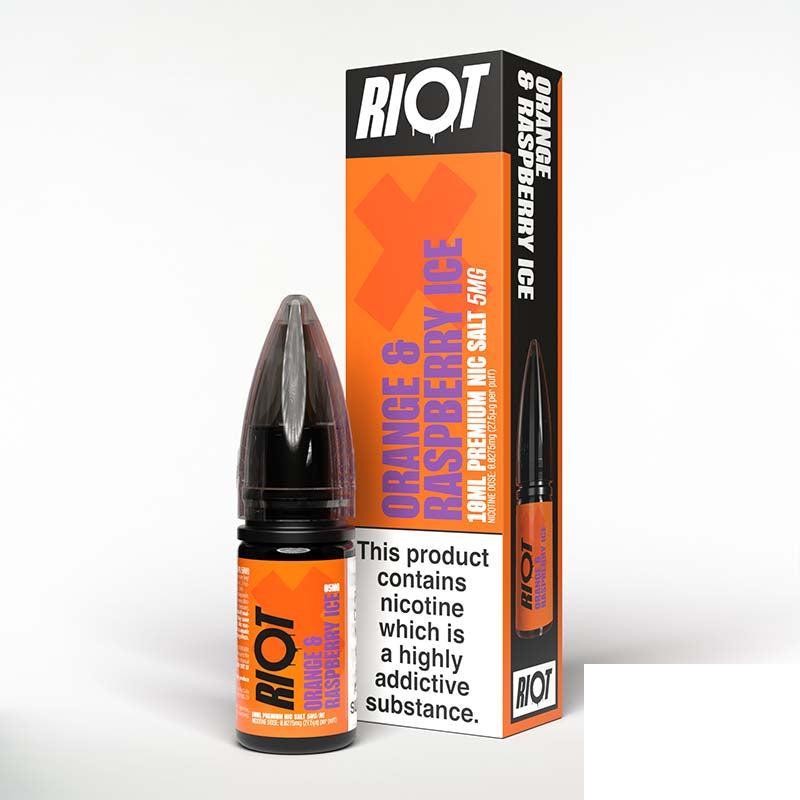 Riot X 5mg Nic Salt - Orange & Raspberry Ice 5mg 10ml Nic Salt Riot E Liquid