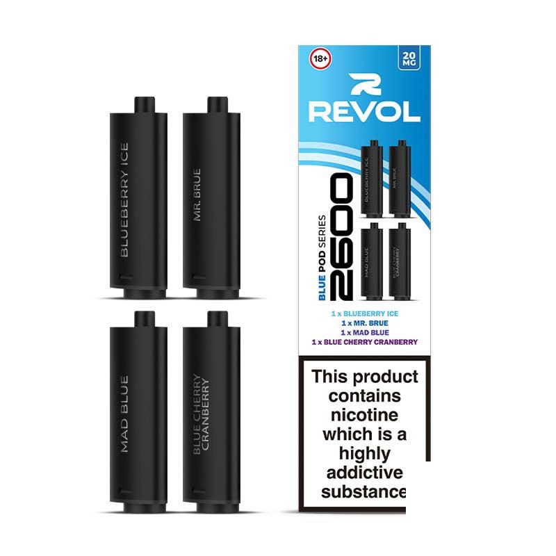 REVOL 2600 4 In 1 Prefilled Pods - Blue Series 20mg Vape Pods REVOL