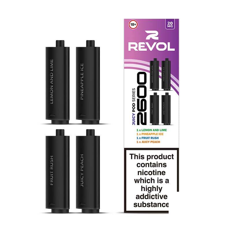 REVOL 2600 4 In 1 Prefilled Pods - Juicy Series 20mg Vape Pods REVOL