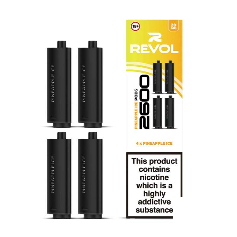 REVOL 2600 4 In 1 Prefilled Pods - Pineapple Ice 20mg Vape Pods REVOL