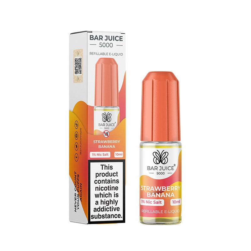 Bar Juice 5000 Strawberry Banana Nic Salt - 10mg 10ml Nic Salt Bar Juice 5000