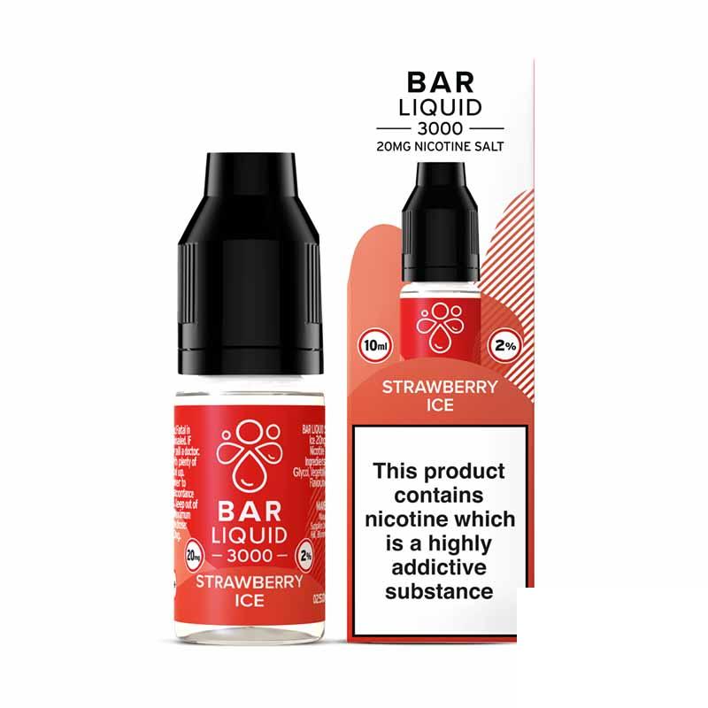 Bar Liquid 3000 Strawberry Ice Nic Salt - 10mg 10ml Nic Salt Bar Liquid 3000