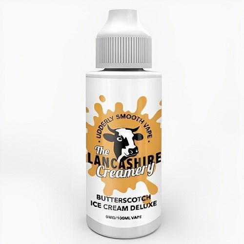 The Lancashire Creamery 100ml Shortfill E-Liquid - Butterscoth Ice Cream Deluxe E-Liquid The Lancashire Butterscoth Ice Cream Deluxe