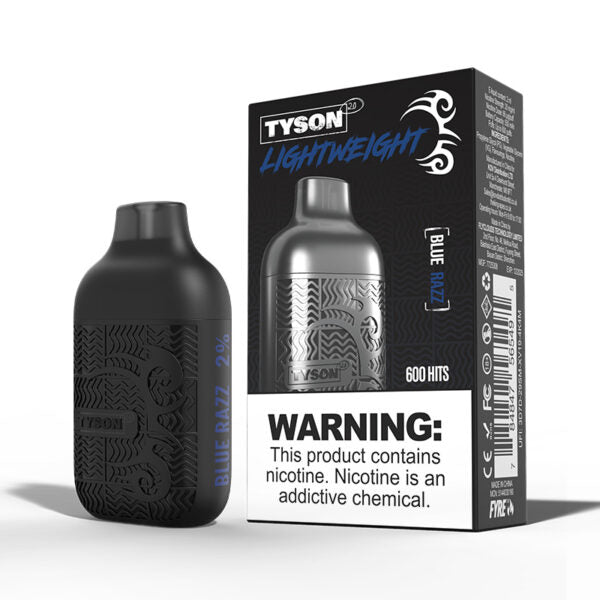 Bulk Buy Tyson 2.0 Disposable Vapes Box of 10 Disposable Tyson Blue Razz  