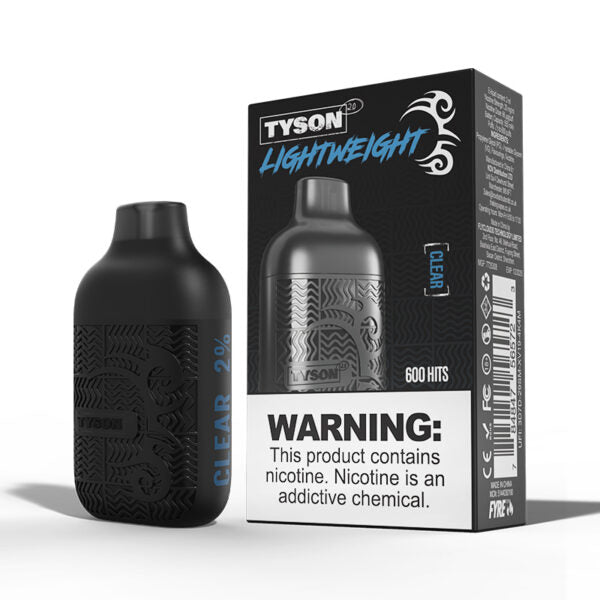 Bulk Buy Tyson 2.0 Disposable Vapes Box of 10 Disposable Tyson Clear  