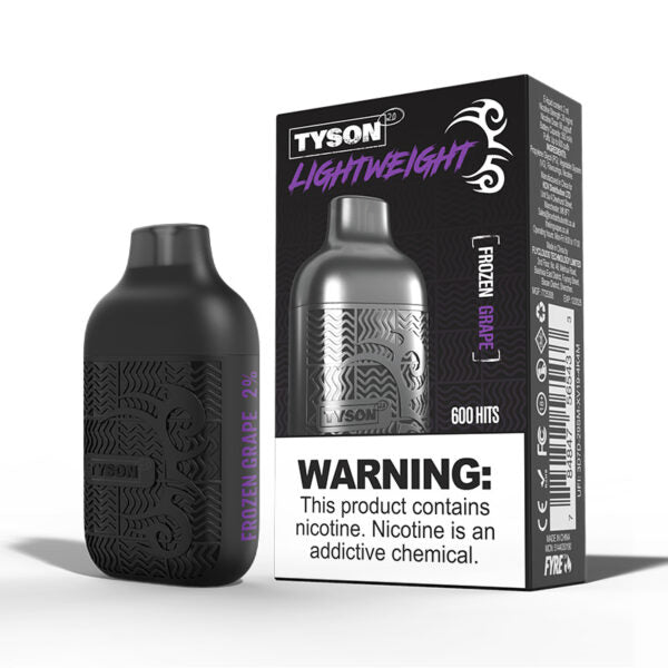 Bulk Buy Tyson 2.0 Disposable Vapes Box of 10 Disposable Tyson Frozen Grape  
