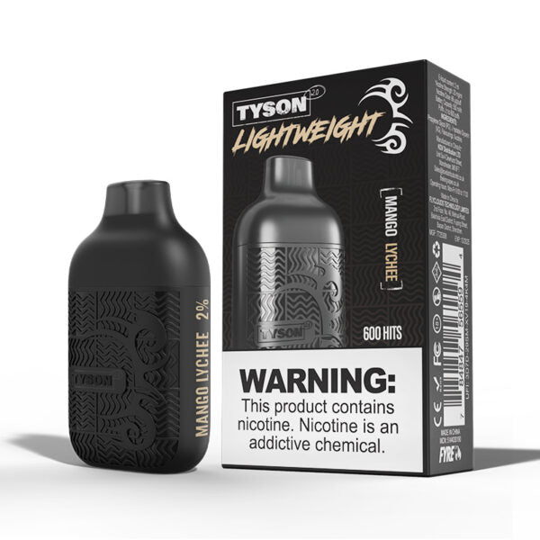Bulk Buy Tyson 2.0 Disposable Vapes Box of 10 Disposable Tyson Mango Lychee  