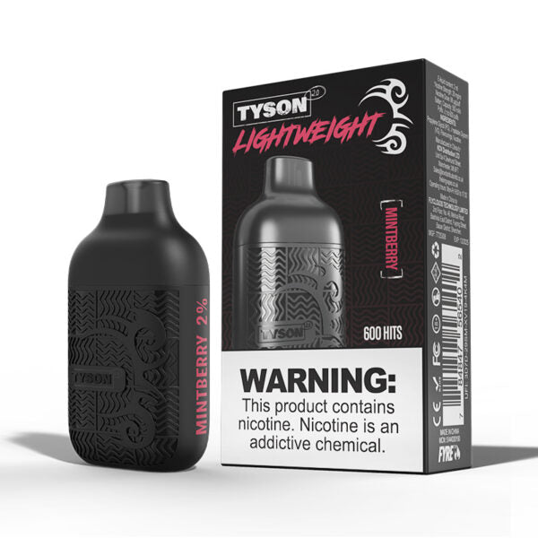 Bulk Buy Tyson 2.0 Disposable Vapes Box of 10 Disposable Tyson Mint Berry  